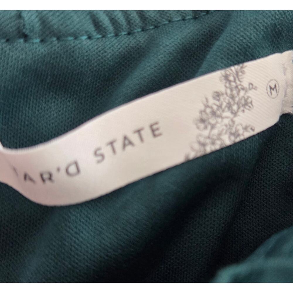 Altar'd State Emerald Green Embroidered Tiered Ruffle Mini Dress Size Medium - Picture 5 of 7